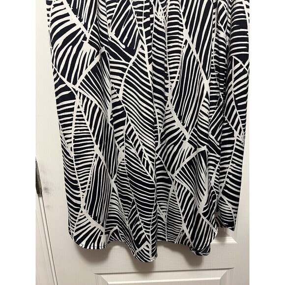 Ann Taylor Loft Maxi Skirt Women’s Medium Navy & White Foliage Pattern Tropical - Picture 7 of 12